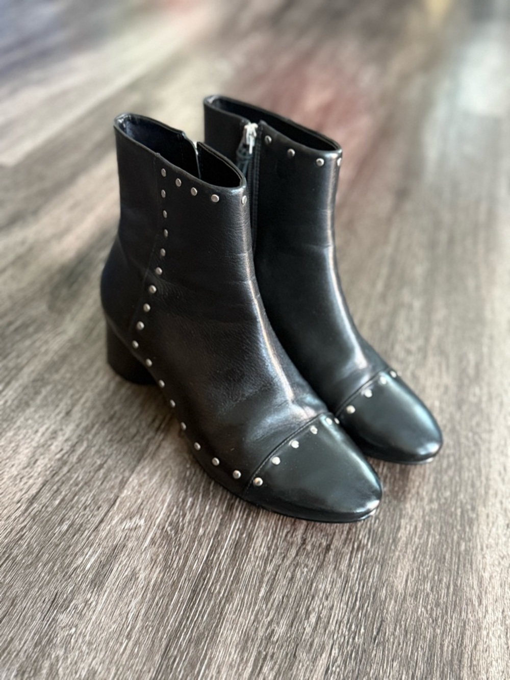 Rebecca Minkoff soft Black Leather Studded Boots